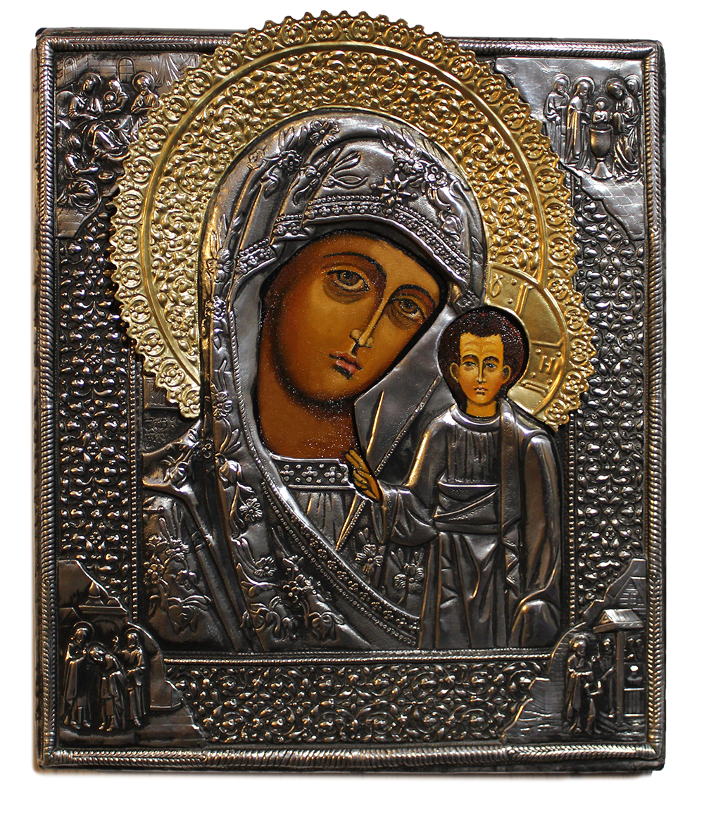 Ikona malowana Matka Boska Kazańska 26x30