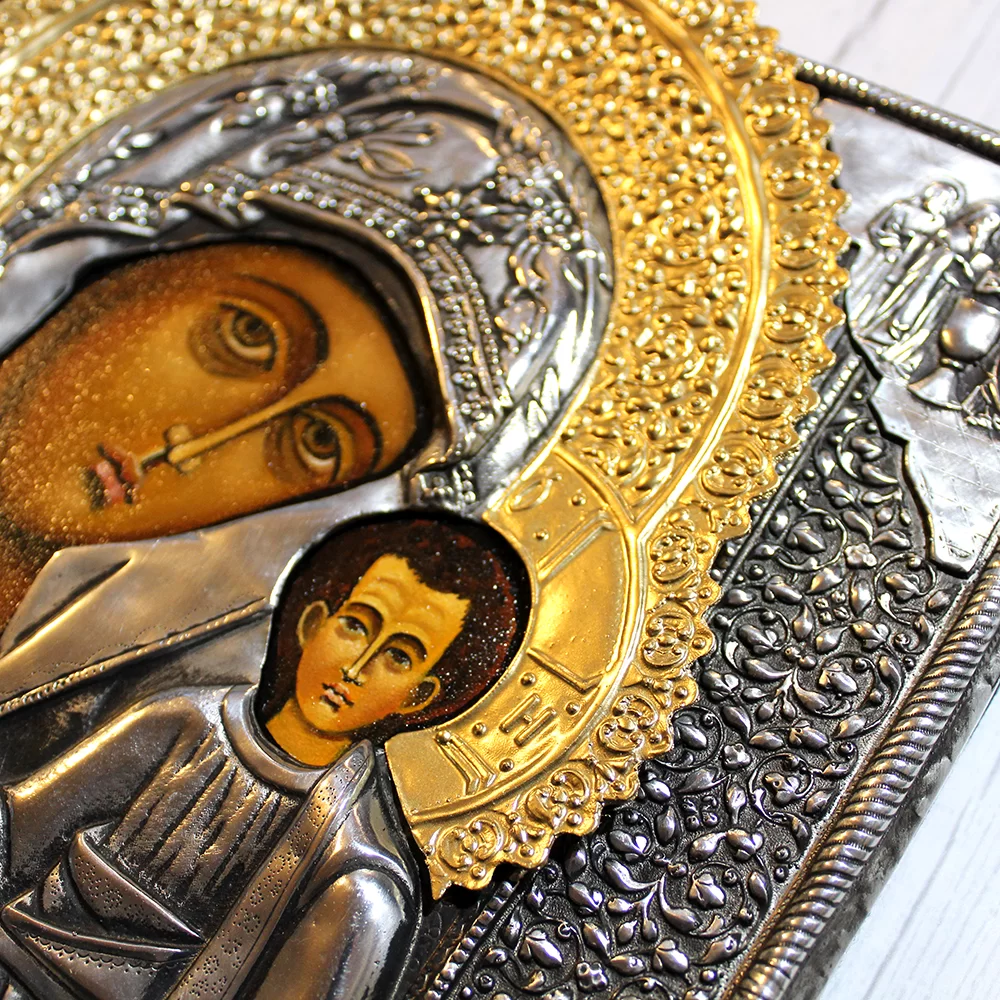 Ikona malowana Matka Boska Kazańska 26x30