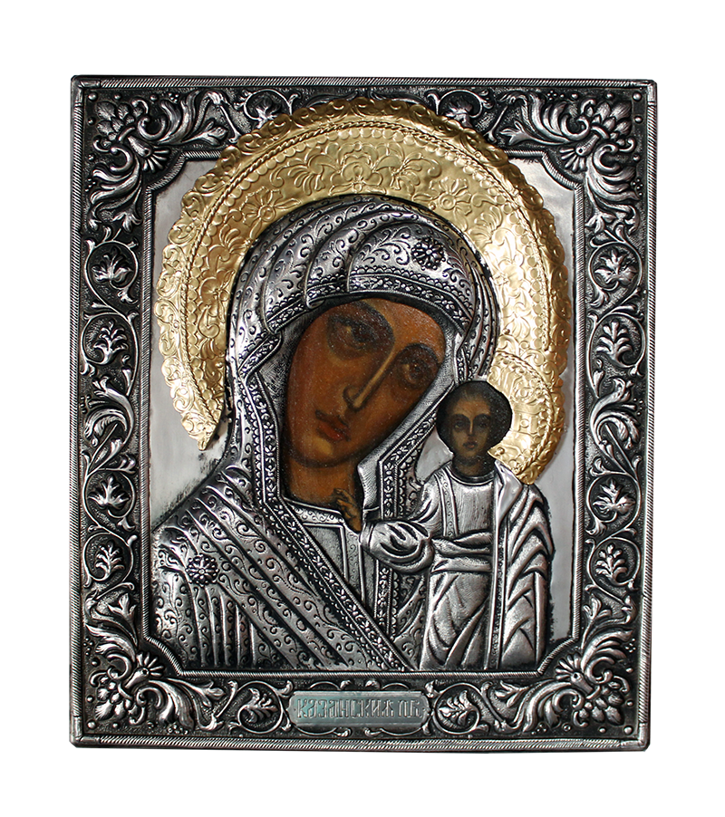 Ikona malowana Matka Boska Kazańska 27,5x31,5 