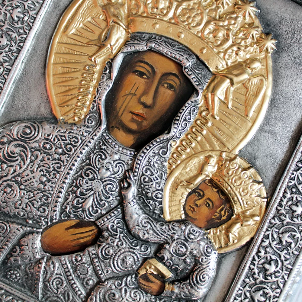 Ikona malowana Matka Boska Częstochowska 19x22,5