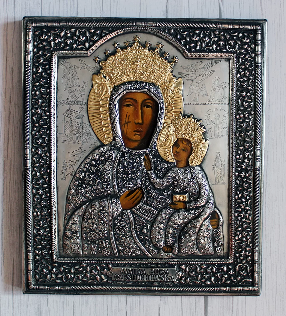 Ikona malowana Ikona Matka Boska Częstochowska 26x30