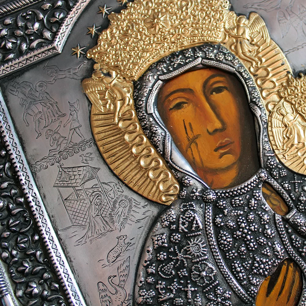 Ikona malowana Ikona Matka Boska Częstochowska 26x30