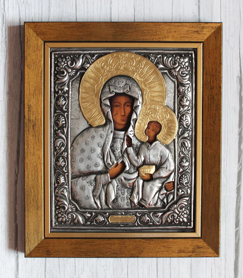 Ikona w ramce Matka Boska Częstochowska 21,5x26