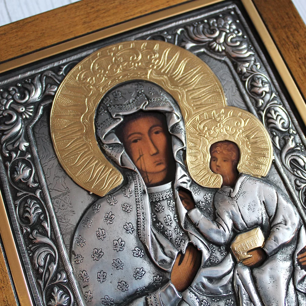 Ikona w ramce Matka Boska Częstochowska 21,5x26