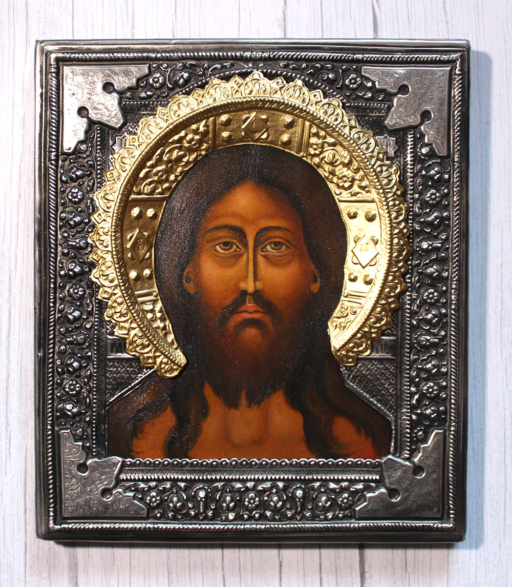 Ikona malowana Chrystus Zbawiciel 27,5x 32