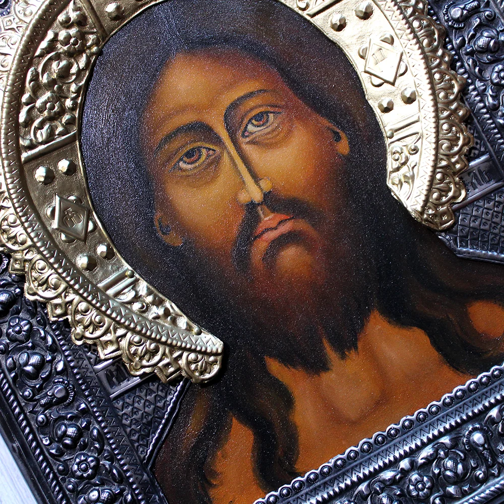 Ikona malowana Chrystus Zbawiciel 27,5x 32